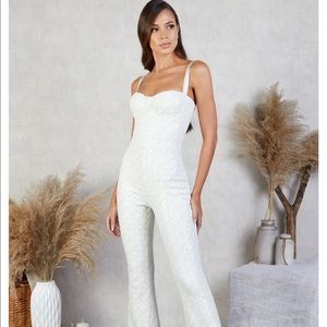 Nadine Merabi Hailey White Jump Suit